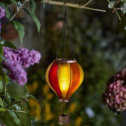 Smart Solar Orange & Red Plastic Solar-Powered Outdoor Led Medium Flaming Balloon Decorative Light