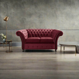 Chesterfield Beaumont 2 Seater Sofa Malta Red 14 - thumbnail 2