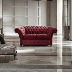 Chesterfield Beaumont 2 Seater Sofa Malta Red 14 - thumbnail 3