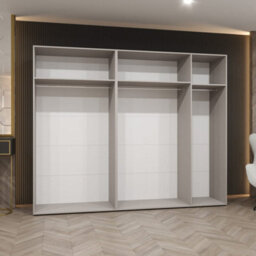 Arte Bari I 250Cm Oak Walnut Hinged Wardrobe With Generous Rail Space - thumbnail 2