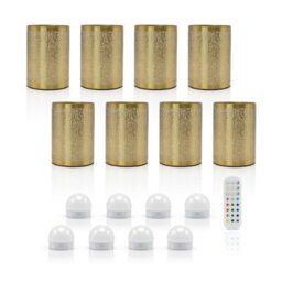 Auraglow Omniance Seraphine Rechargeable Wireless Table Lamp With Remote - Brass - 8 Lamps, 8 Light Sources, 1 Remote - thumbnail 1