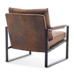 Faux Leather Suede Brown Graziana Accent Chair - thumbnail 5