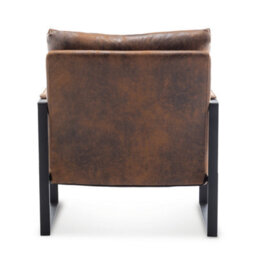 Faux Leather Suede Brown Graziana Accent Chair - thumbnail 6