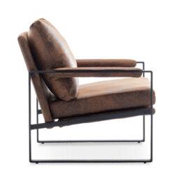 Faux Leather Suede Brown Graziana Accent Chair - thumbnail 4