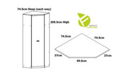 Impact Furniture Corner Wardrobe L Shaped Storage Hanging Rail Shelves Urban Grey Oak Effect Malcolm 1 Door Bedroom - thumbnail 7