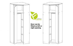 Impact Furniture Corner Wardrobe L Shaped Storage Hanging Rail Shelves Urban Grey Oak Effect Malcolm 1 Door Bedroom - thumbnail 5