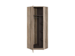 Impact Furniture Corner Wardrobe L Shaped Storage Hanging Rail Shelves Urban Grey Oak Effect Malcolm 1 Door Bedroom - thumbnail 2