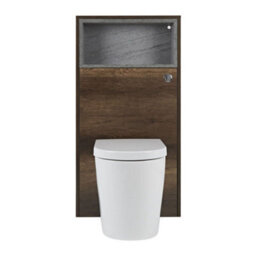 Homestylestore 600mm Dark Oak Floorstanding Open Shelf Bathroom Toilet Wc Unit Back To Wall Pan With Led - thumbnail 2