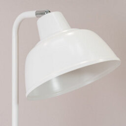 Valuelights Morris White Metal Stem Table Lamp With Angled Dome Shade For Living Room Bedroom Office - thumbnail 8