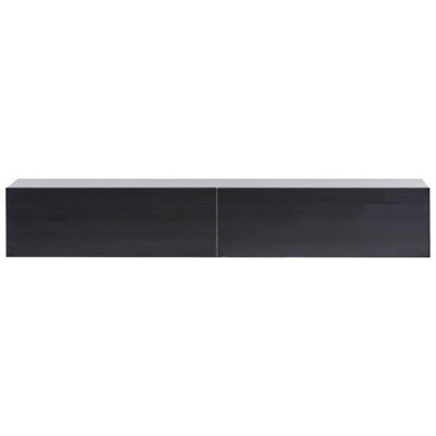Wyld And Coco Wall Mounted Tv Stand Black Up To 70In With Two Hidden Cabinets - image 1