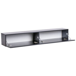 Wyld And Coco Wall Mounted Tv Stand Black Up To 70In With Two Hidden Cabinets - thumbnail 4