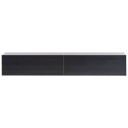 Wyld And Coco Wall Mounted Tv Stand Black Up To 70In With Two Hidden Cabinets - thumbnail 1