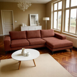 Abakus Direct Venice Corner Sofa In Burgundy Right Facing With Deep Seats And Extra-Wide Padded Arms - thumbnail 2