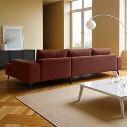 Abakus Direct Venice Corner Sofa In Burgundy Right Facing With Deep Seats And Extra-Wide Padded Arms - thumbnail 3