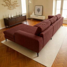 Abakus Direct Venice Corner Sofa In Burgundy Right Facing With Deep Seats And Extra-Wide Padded Arms - thumbnail 6