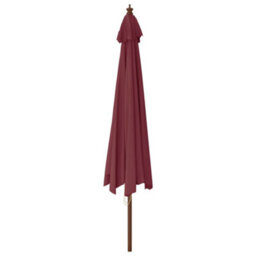 Berkfield Garden Parasol With Wooden Pole Bordeaux Red 400X273 Cm - thumbnail 5