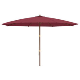 Berkfield Garden Parasol With Wooden Pole Bordeaux Red 400X273 Cm - thumbnail 4