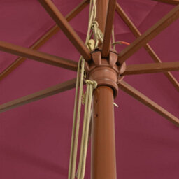 Berkfield Garden Parasol With Wooden Pole Bordeaux Red 400X273 Cm - thumbnail 6