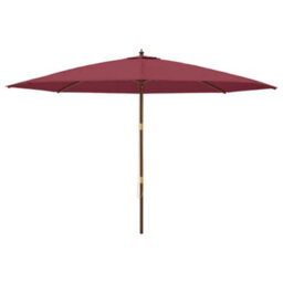 Berkfield Garden Parasol With Wooden Pole Bordeaux Red 400X273 Cm - thumbnail 3