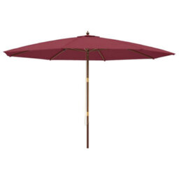 Berkfield Garden Parasol With Wooden Pole Bordeaux Red 400X273 Cm - thumbnail 2