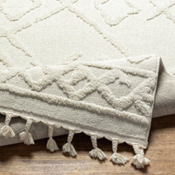 Livabliss Nora-Geometric Grey Ivory High Pile Fringe Living Dining Bedroom Rug 160 X 213 Cm Easy Care, Non Shedding - thumbnail 4