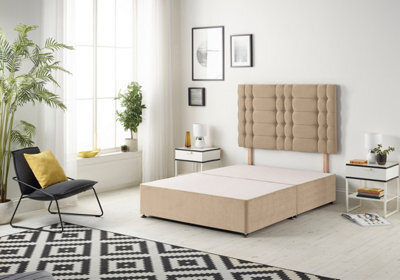 Somnior Beds Somnior Plush Beige Bliss Divan Base With Headboard - Small Double - image 1