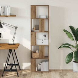 Walplus Bookcase 5-Tier Artisian Oak 45X23.5X162.5 Cm Engineered Wood - thumbnail 1
