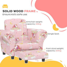 Kids Sofa Set Toddler Armchair Footrest Pink - thumbnail 5