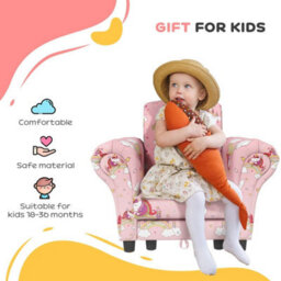 Kids Sofa Set Toddler Armchair Footrest Pink - thumbnail 4