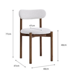 Elmora Set Of 2 Beige Textured Fabric Dining Chair With Walnut Effect Solid Wood Frame - thumbnail 8