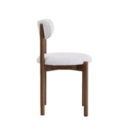 Elmora Set Of 2 Beige Textured Fabric Dining Chair With Walnut Effect Solid Wood Frame - thumbnail 3