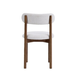 Elmora Set Of 2 Beige Textured Fabric Dining Chair With Walnut Effect Solid Wood Frame - thumbnail 4