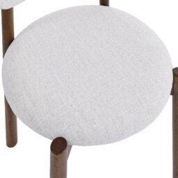 Elmora Set Of 2 Beige Textured Fabric Dining Chair With Walnut Effect Solid Wood Frame - thumbnail 7