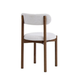Elmora Set Of 2 Beige Textured Fabric Dining Chair With Walnut Effect Solid Wood Frame - thumbnail 5