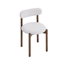 Elmora Set Of 2 Beige Textured Fabric Dining Chair With Walnut Effect Solid Wood Frame - thumbnail 6