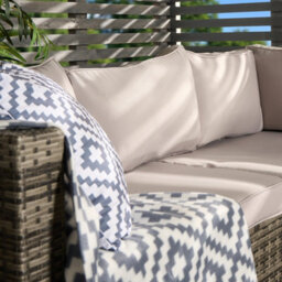 Ohs Tuscany 5 Seater Rattan Garden Sofa Set Patio Table L Shape Settee - thumbnail 3