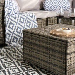 Ohs Tuscany 5 Seater Rattan Garden Sofa Set Patio Table L Shape Settee - thumbnail 2