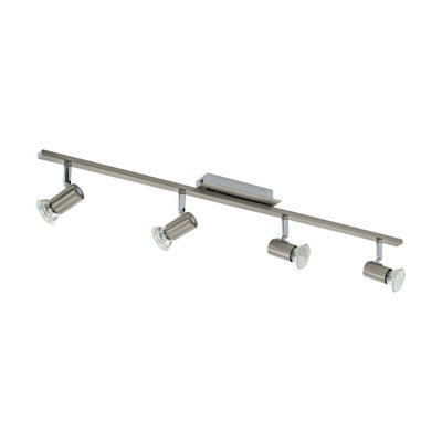 Stylish Semi Flush Ceiling Light With Satin Nickel And Chrome Finish - 4X5W Gu10 Bulbs - image 1