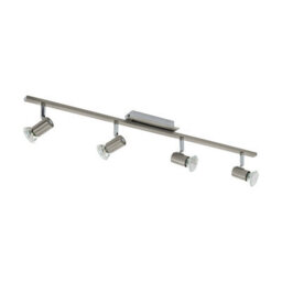 Stylish Semi Flush Ceiling Light With Satin Nickel And Chrome Finish - 4X5W Gu10 Bulbs - thumbnail 1