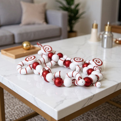 Glittered White Candy Cane Christmas Garland - image 1