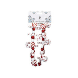 Glittered White Candy Cane Christmas Garland - thumbnail 2
