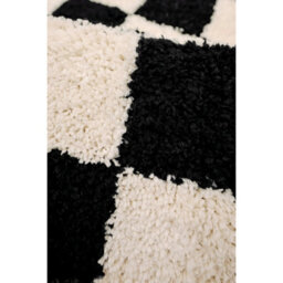 Melrose Super Soft Venus Shaggy Snuggly Checked Black & White Area Rug 160/230Cm - thumbnail 4