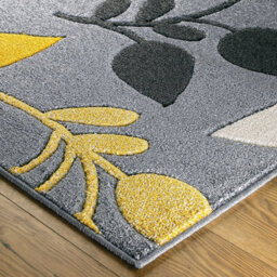 Modern Easy To Clean Floral Grey Rug For Dining Room-200Cm X 285Cm - thumbnail 3