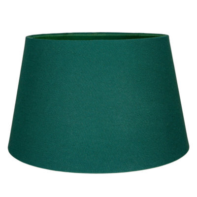 Happy Homewares Traditional 30Cm Forest Green Linen Fabric Drum Table/pendant Shade 60W Maximum - image 1