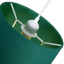Happy Homewares Traditional 30Cm Forest Green Linen Fabric Drum Table/pendant Shade 60W Maximum - thumbnail 3