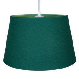 Happy Homewares Traditional 30Cm Forest Green Linen Fabric Drum Table/pendant Shade 60W Maximum - thumbnail 2