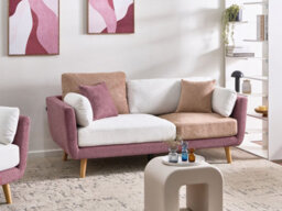 Beliani Sofa 3 Seater Bolga Fabric Pink - thumbnail 2
