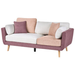Beliani Sofa 3 Seater Bolga Fabric Pink - thumbnail 4