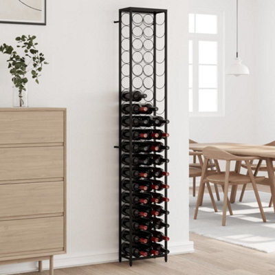Berkfield Wine Rack For 57 Bottles Black 34X18X200 Cm Wrought Iron - image 1