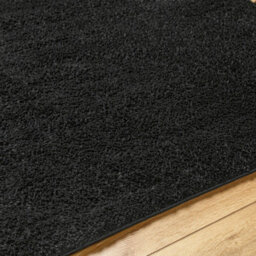 Livabliss Cloudy Shaggy-Solid Color Black Plush Soft Pile Living Bedroom Rug 200 X 275 Cm Easy Care, Non Shedding - thumbnail 3